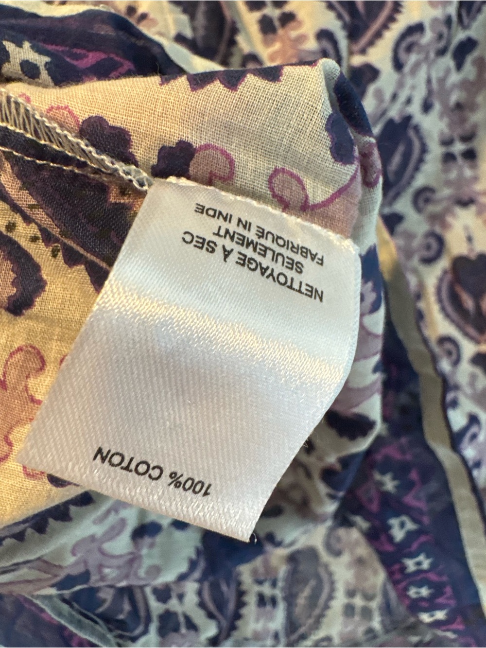 Sea New York Purple Paisley Print Long-Sleeve Brigitte Border Blouse | M - Picture 5 of 6